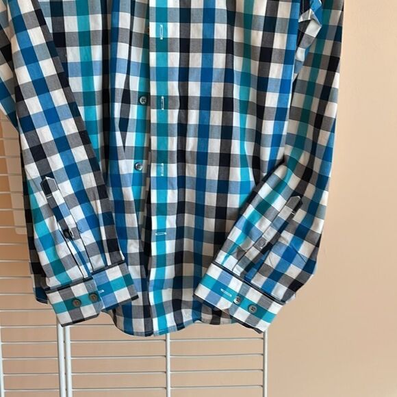 Express shirt sp white black blue checks fitted - Picture 5 of 7